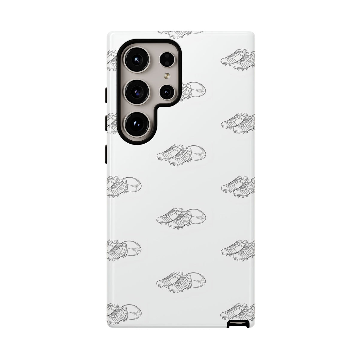 Phone Case Rugby Boots & Ball Repeat Pattern Tough Cases