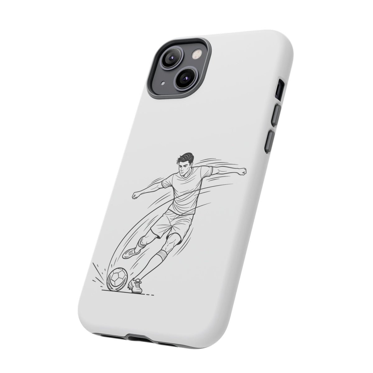 Phone Case, Football Free Kick / Strike Minimalist sketch Design, Tough Case