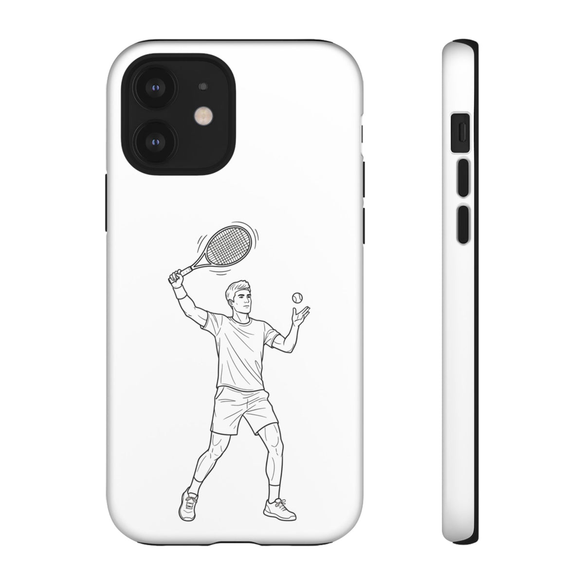 Phone Case, Racket Sports, Tennis Player overhead shot Design, Tough Case
