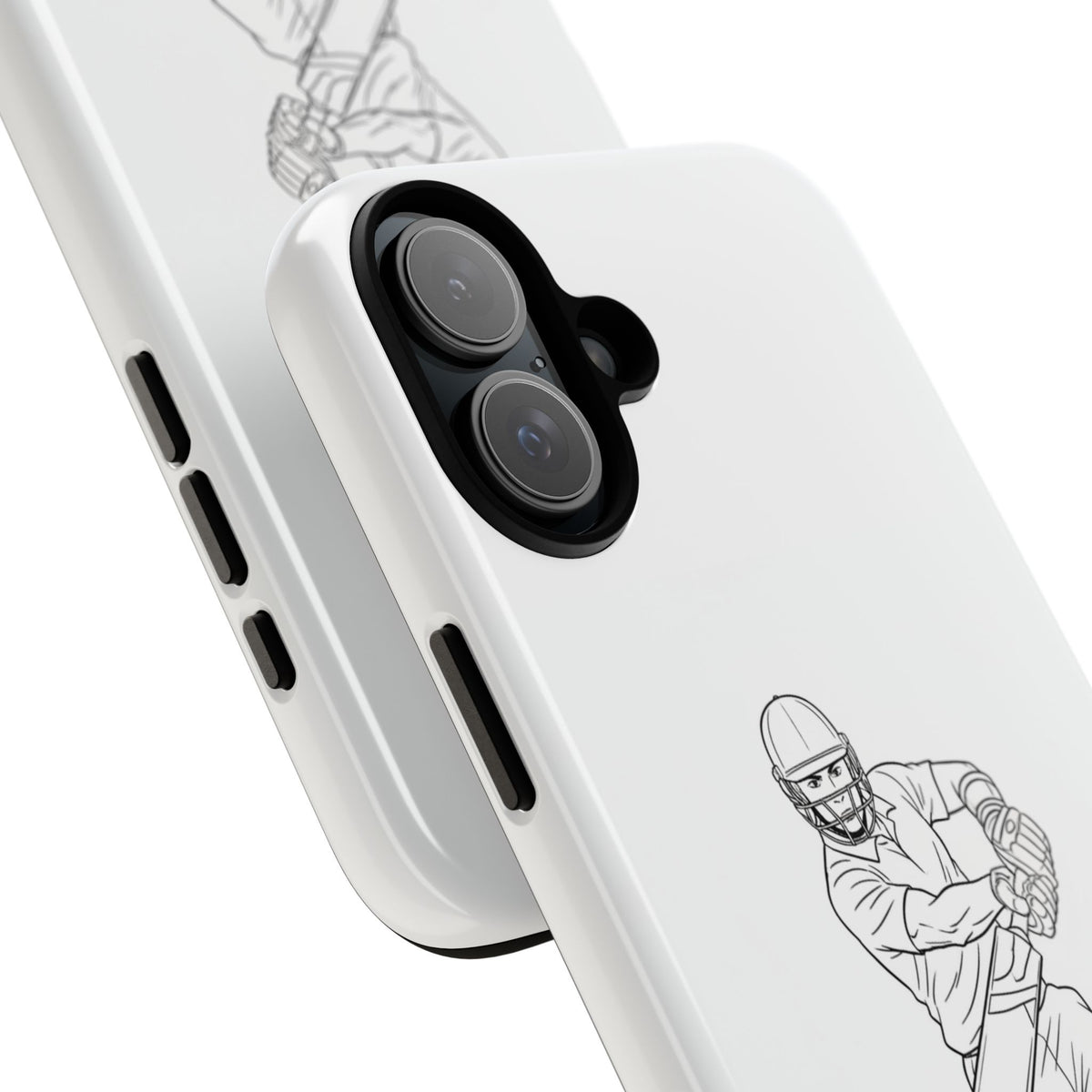 Phone Case, Cricket Batsman Sketch, Tough Case