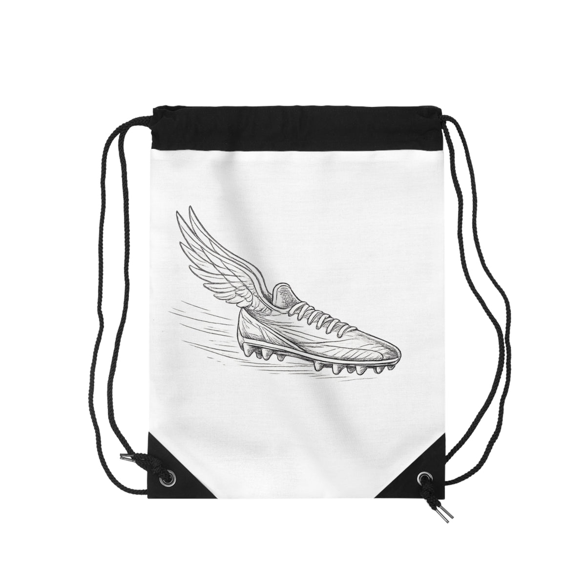 Drawstring Boot Bag, Football, Winged boot design