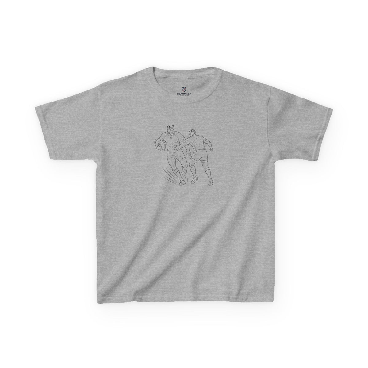 T Shirt Kids, Rugby players minimalist sketch design, Cotton, Various Colours