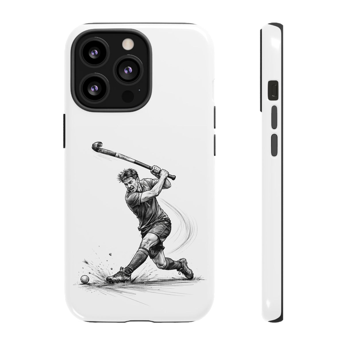 Phone case, Male Hockey Player Tomahawk Sketch,  Tough case