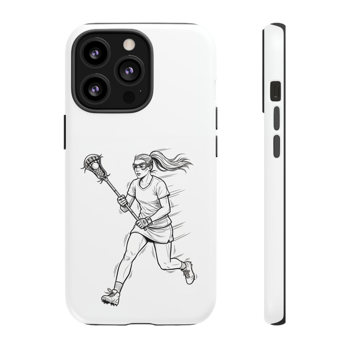 Phone Case, Lacrosse Player Sketch, Tough Case