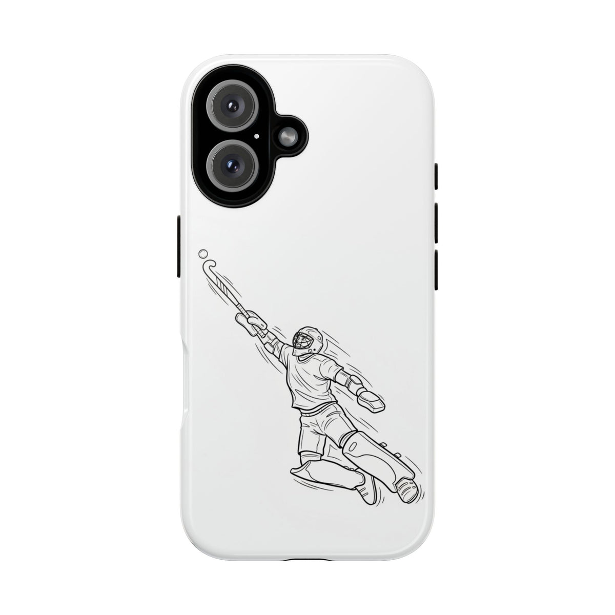 Hockey Goalkeeper Sketch Phone Case — Minimalist Sports Protective Cover