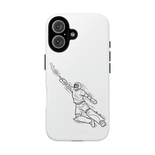 Hockey Goalkeeper Sketch Phone Case — Minimalist Sports Protective Cover