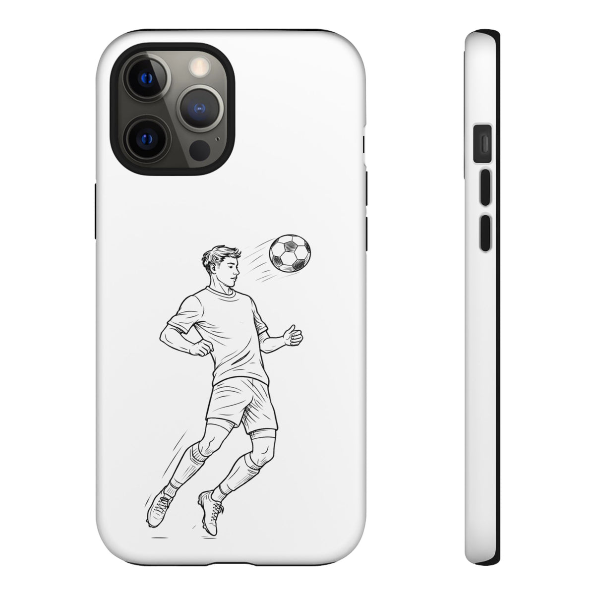 Phone Case, Football Chest-control Minimalist sketch Design, Tough Case
