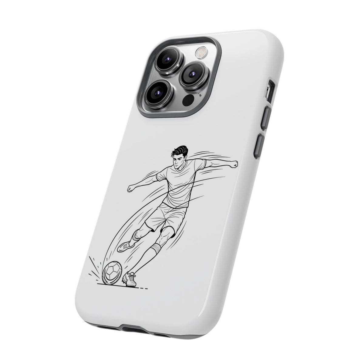 Phone Case, Football Free Kick / Strike Minimalist sketch Design, Tough Case