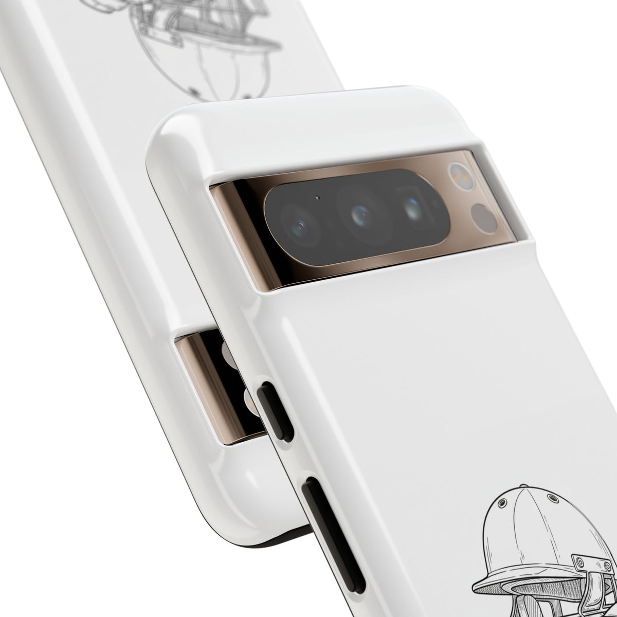 Phone Case, Cricket Gloves & Helmet Sketch, Tough Case