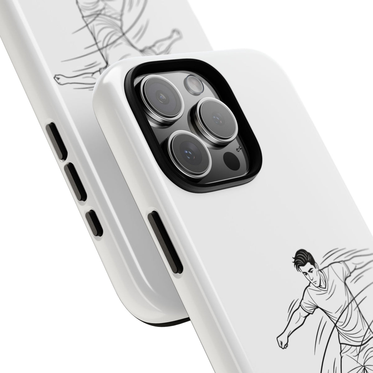 Phone Case, Football Free Kick / Strike Minimalist sketch Design, Tough Case