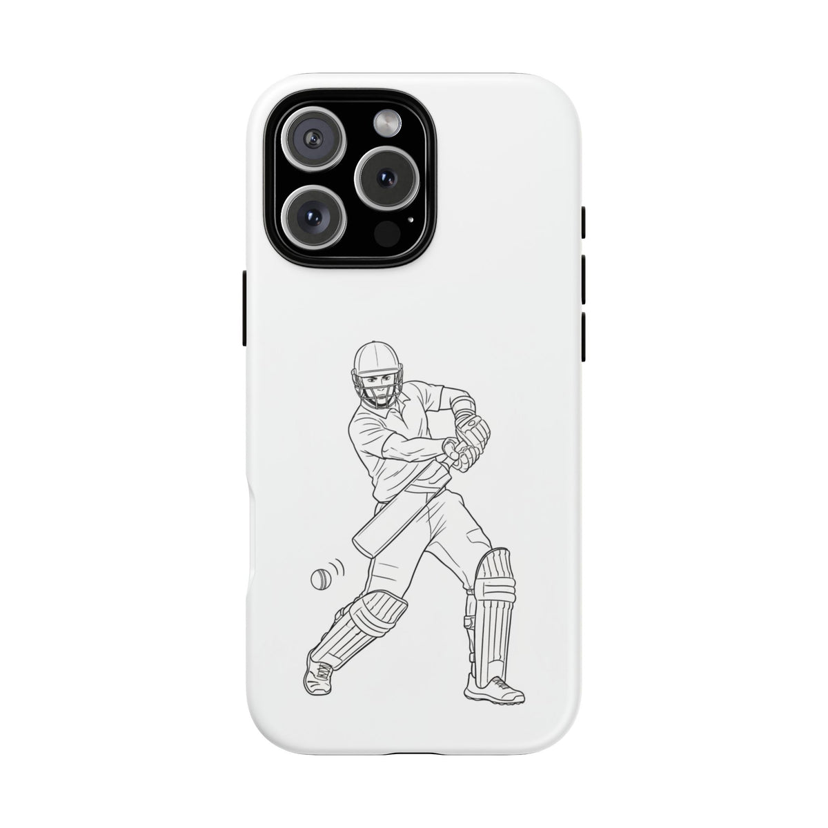 Phone Case, Cricket Batsman Sketch, Tough Case