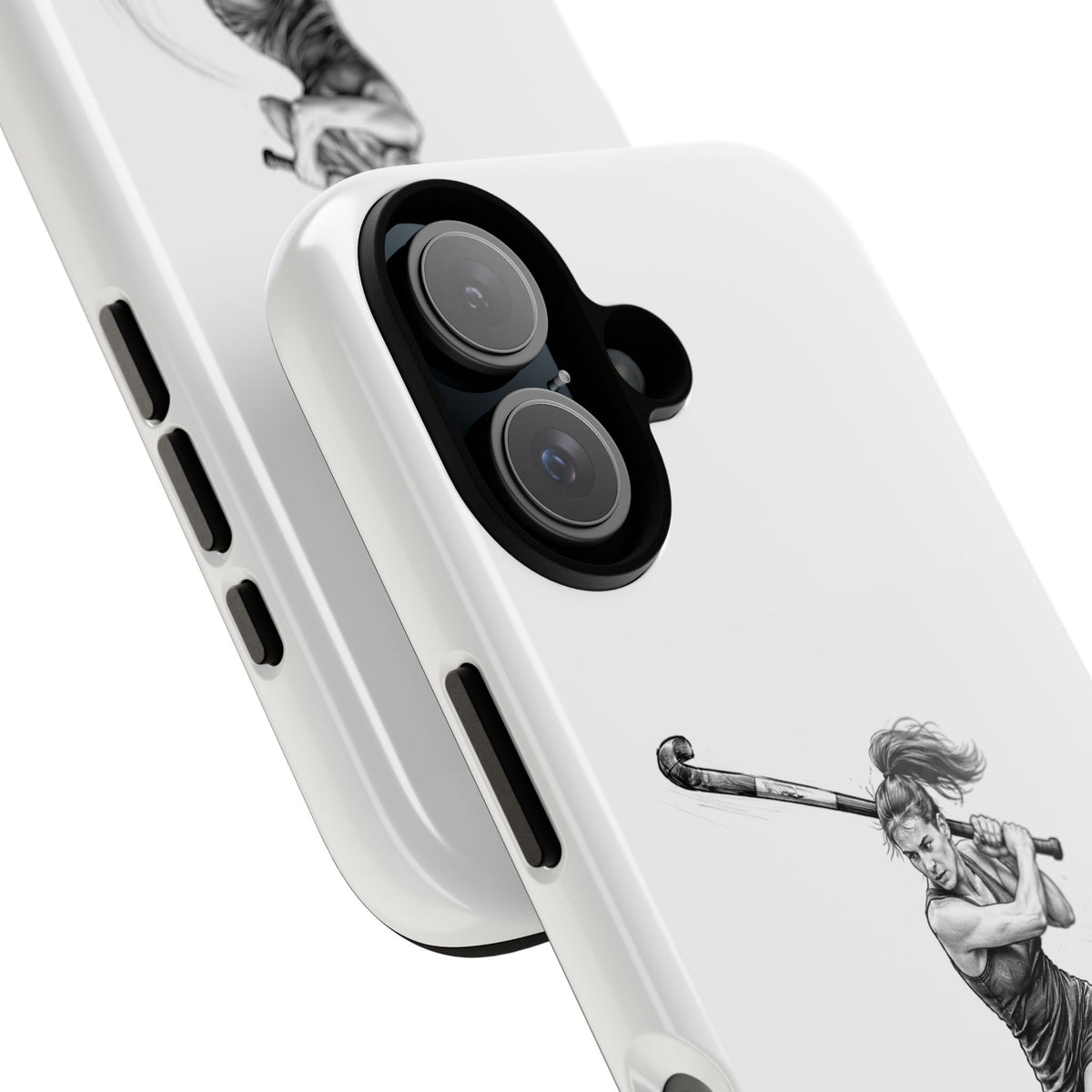 Phone Case, Hockey, Female Player "Tomahawk" shot design, Tough Case