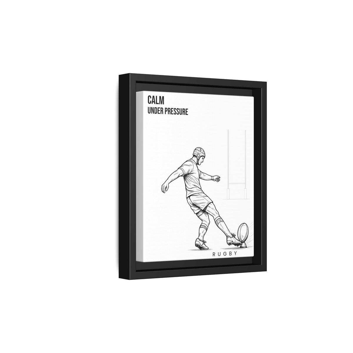 Print, Rugby Conversion Kick - Calm Under Pressure, Matte Canvas Print Framed Art