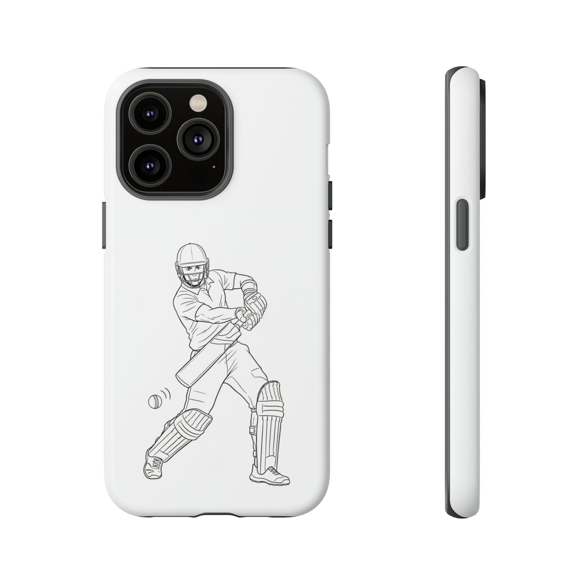 Phone Case, Cricket Batsman Sketch, Tough Case
