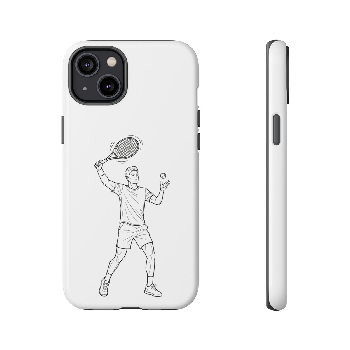 Phone Case, Racket Sports, Tennis Player overhead shot Design, Tough Case