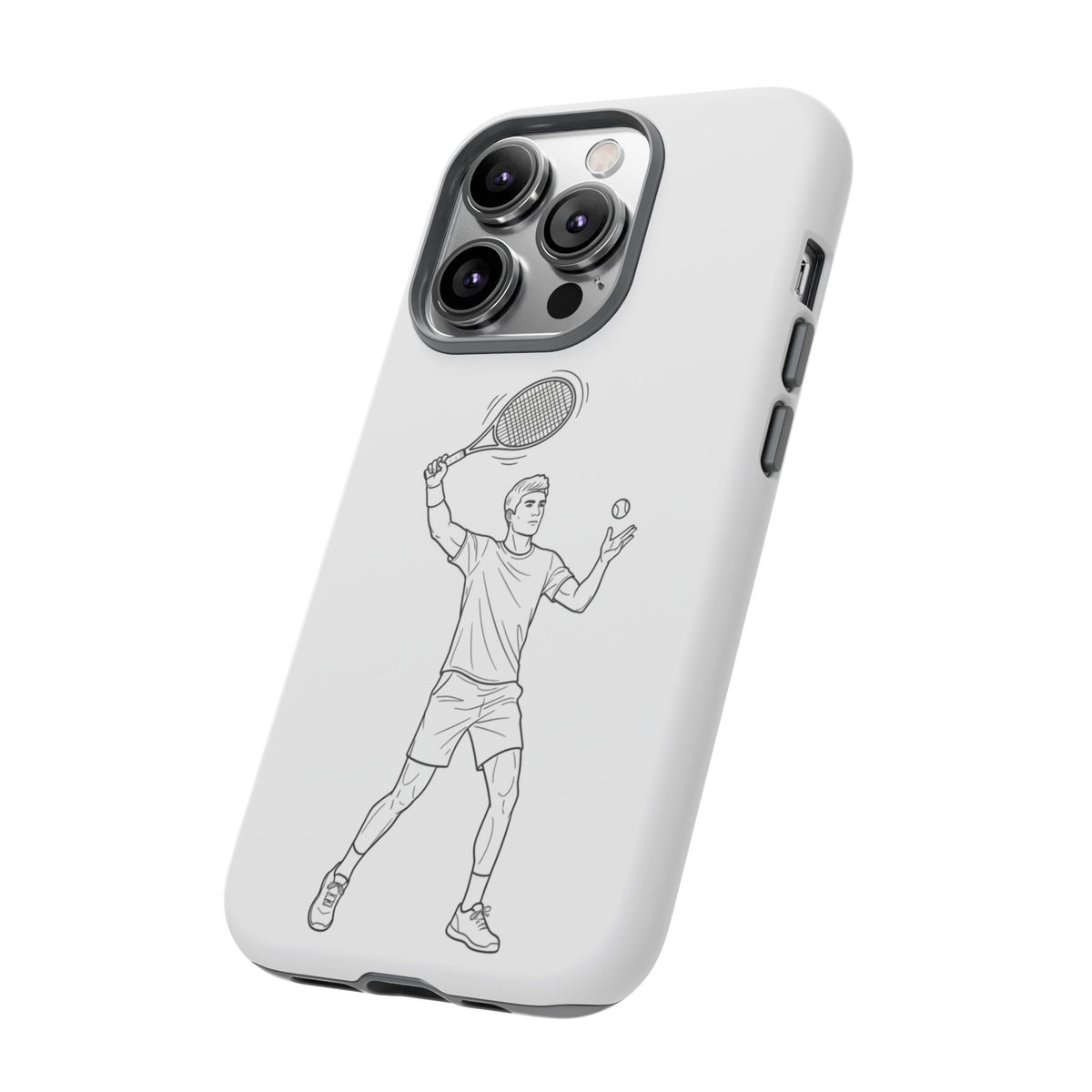 Phone Case, Racket Sports, Tennis Player overhead shot Design, Tough Case