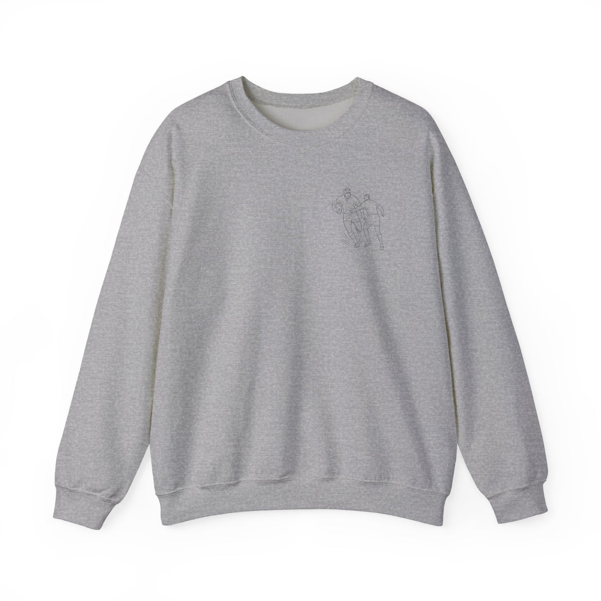 Sweatshirt, Unisex Crewneck, Rugby Minimalist Line Art Design, Cotton, Various Colours