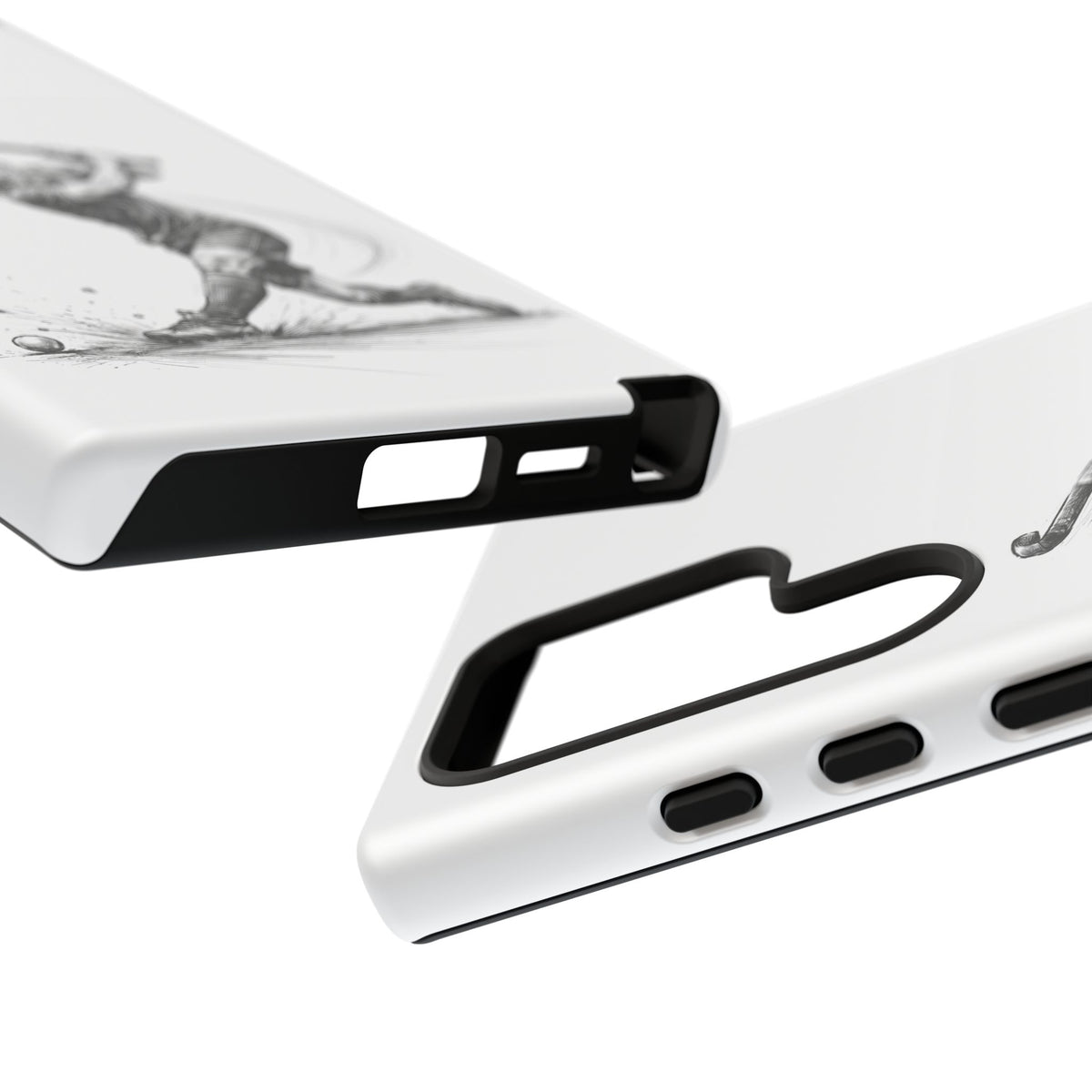 Phone case, Male Hockey Player Tomahawk Sketch,  Tough case