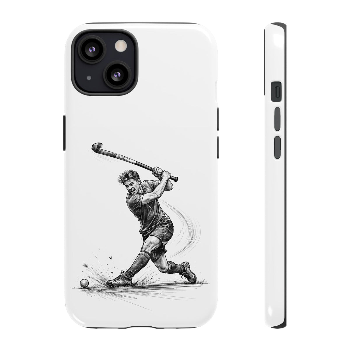 Phone case, Male Hockey Player Tomahawk Sketch,  Tough case