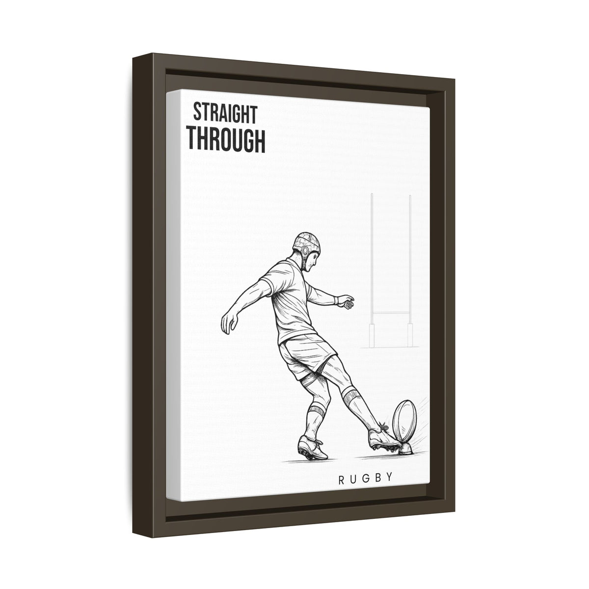 Print, Rugby Conversion Kick - Straight Through, Matte Canvas Print Framed Art