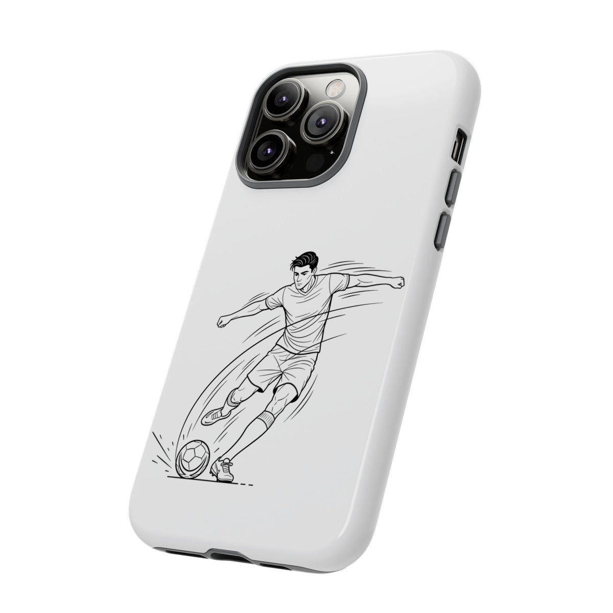Phone Case, Football Free Kick / Strike Minimalist sketch Design, Tough Case
