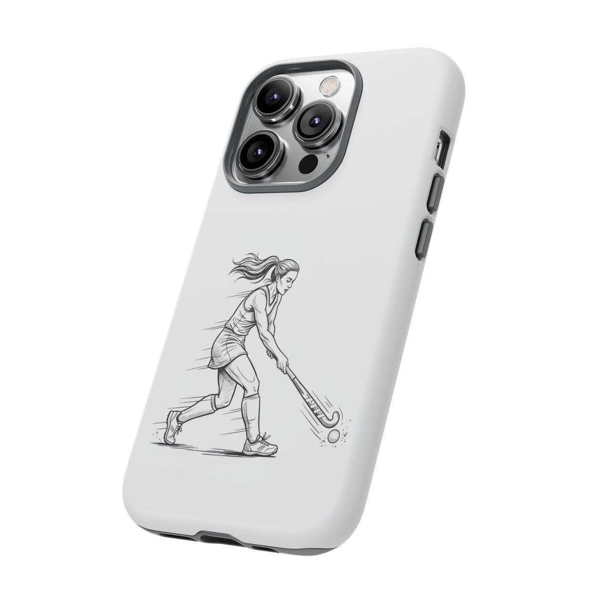 Phone Case, Hockey, Female  Player Minimalist sketch design, Tough Case
