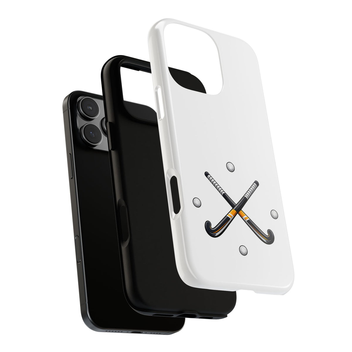 Phone Case, Hockey Crossed Sticks & Balls Design, tough Case
