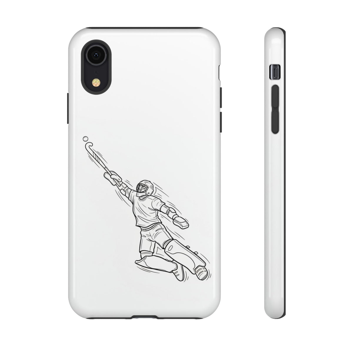 Hockey Goalkeeper Sketch Phone Case — Minimalist Sports Protective Cover