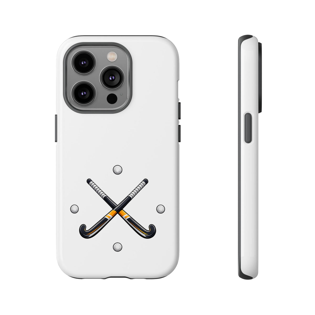 Phone Case, Hockey Crossed Sticks & Balls Design, tough Case