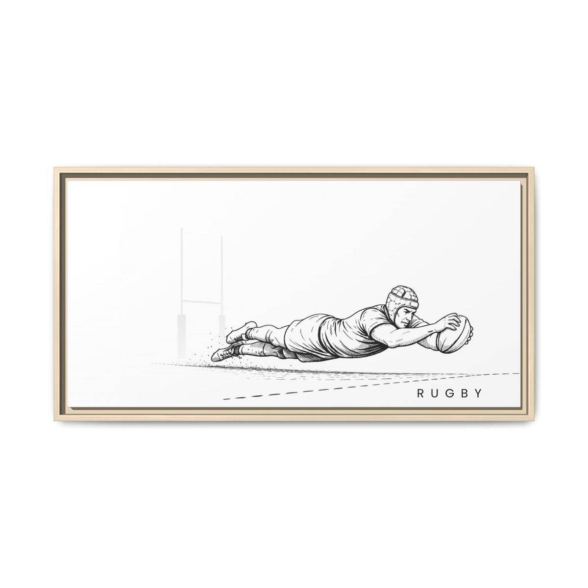 Print, Rugby Try, Matte Canvas Framed Wall Art
