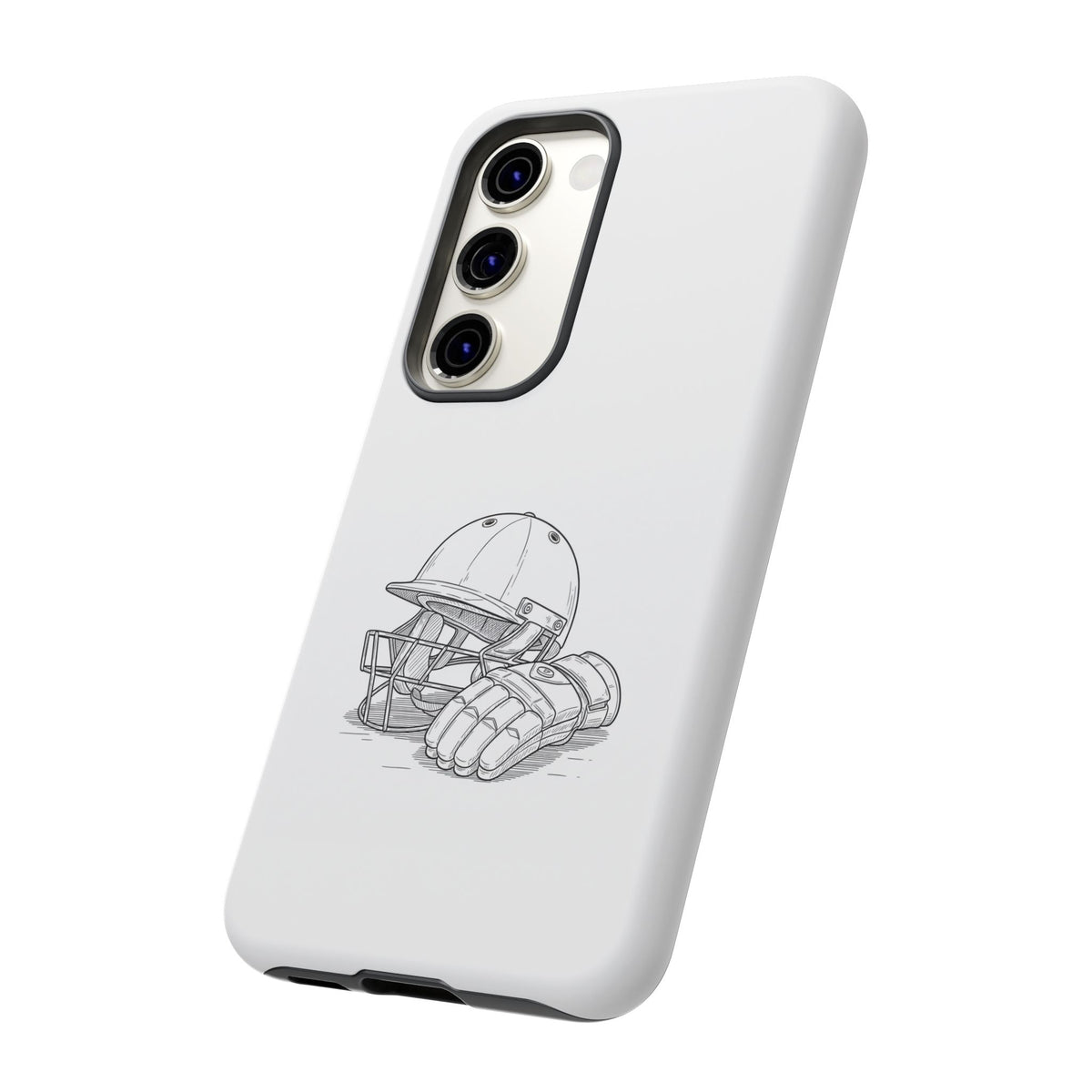 Phone Case, Cricket Gloves & Helmet Sketch, Tough Case