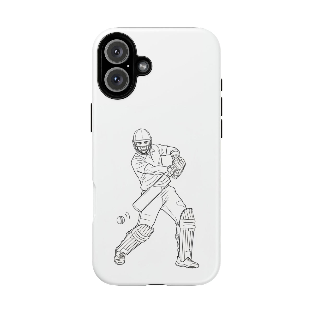 Phone Case, Cricket Batsman Sketch, Tough Case