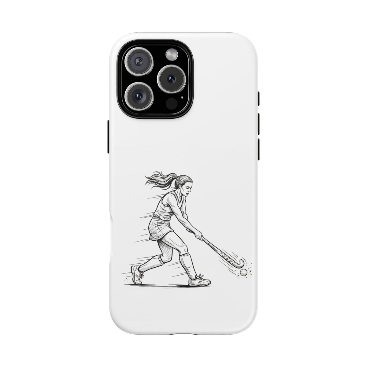 Phone Case, Hockey, Female  Player Minimalist sketch design, Tough Case