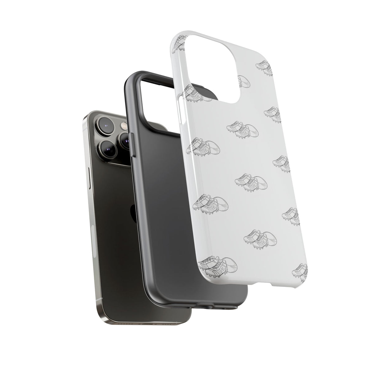 Phone Case Rugby Boots & Ball Repeat Pattern Tough Cases