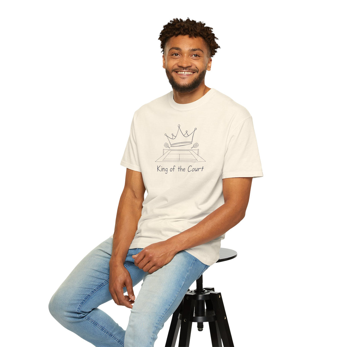 T-shirt, Racket Sports, King of the Court Sketch design, Cotton, Various Colours