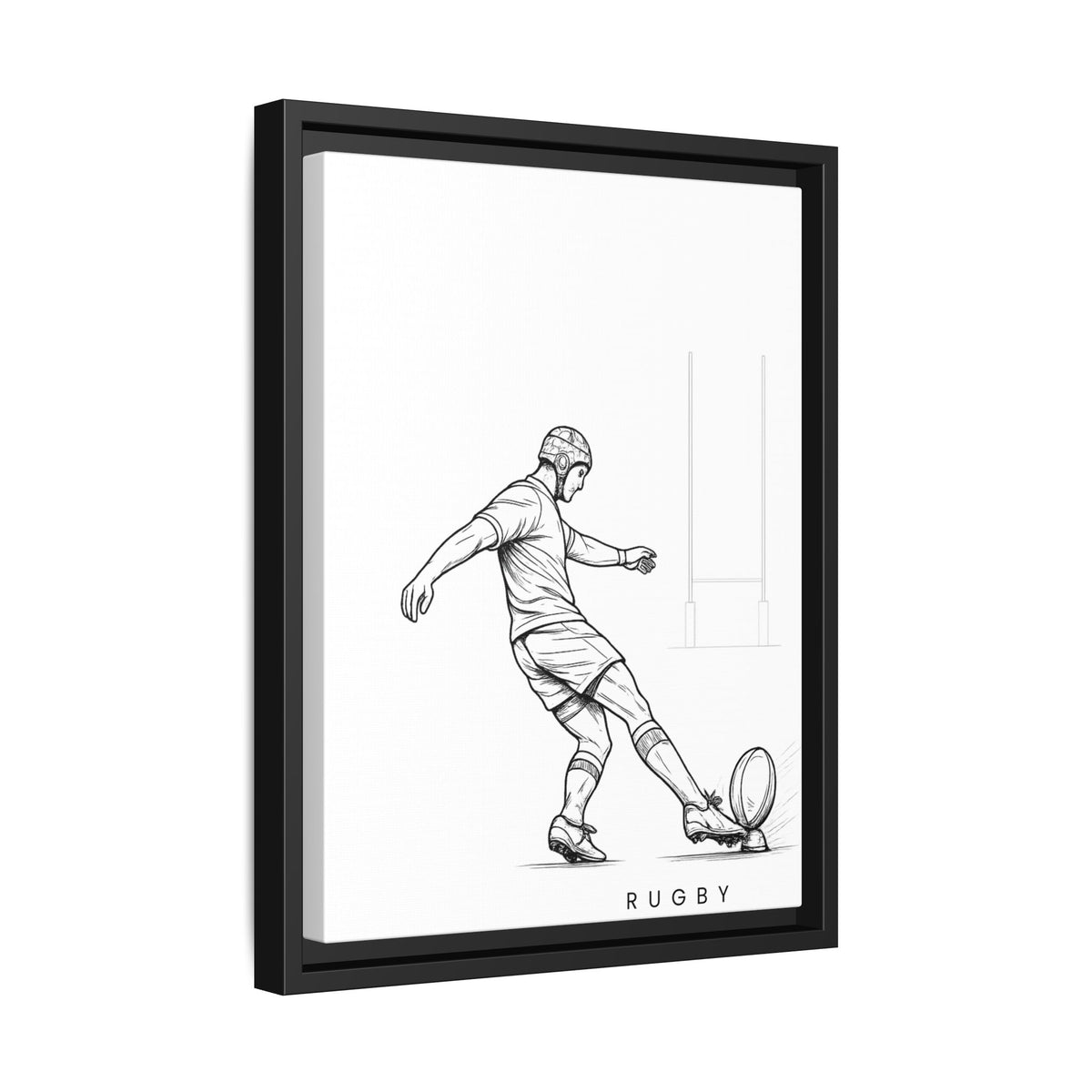 Print, Rugby Conversion Kick, Matte Canvas Print Framed Art