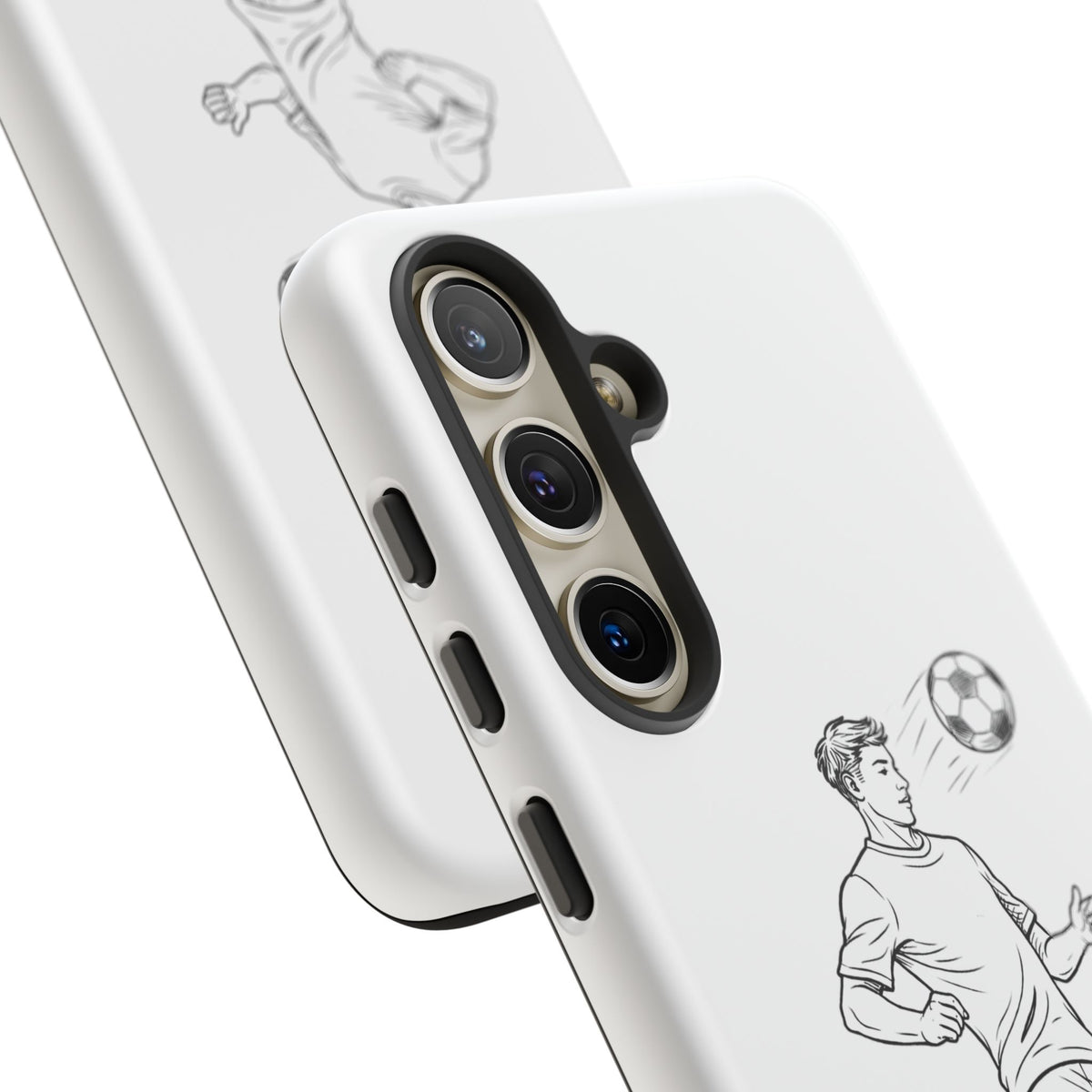Phone Case, Football Chest-control Minimalist sketch Design, Tough Case
