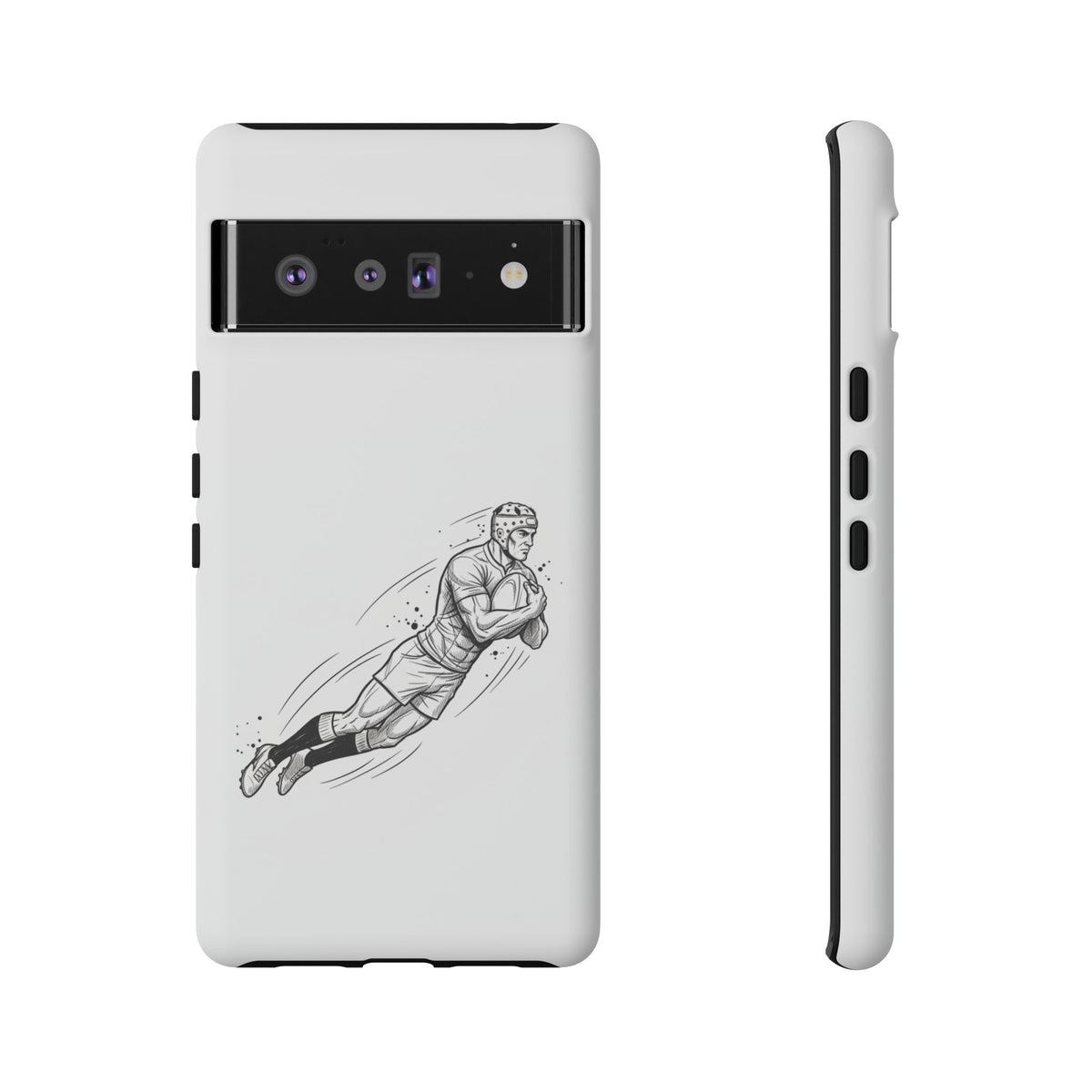 Phone Case, Rugby Try Swan Dive Minimalist Sketch design, Tough Case