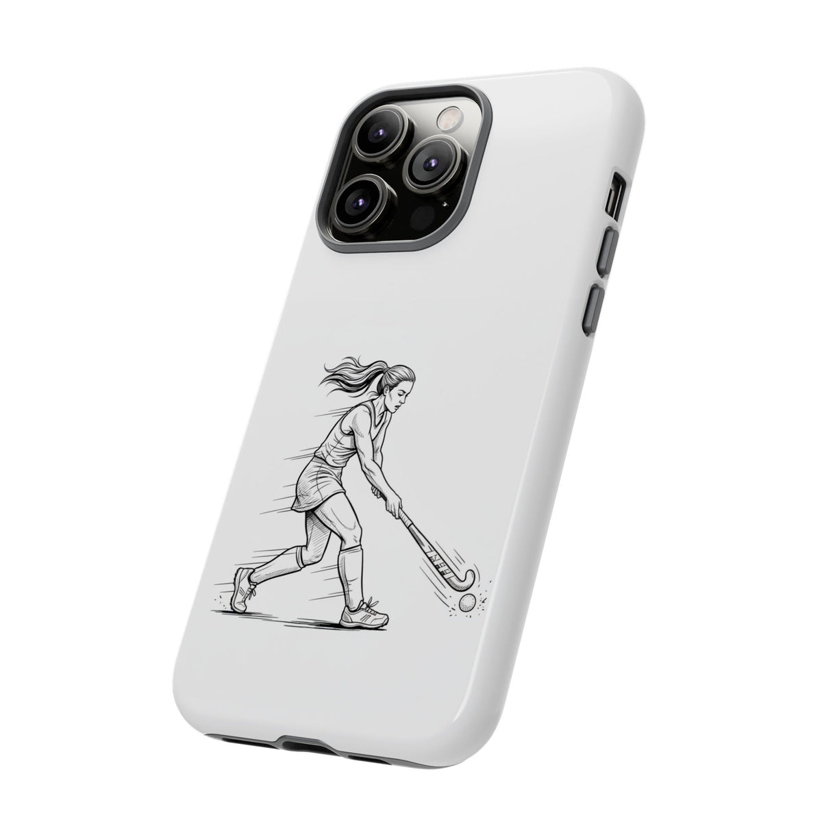 Phone Case, Hockey, Female  Player Minimalist sketch design, Tough Case
