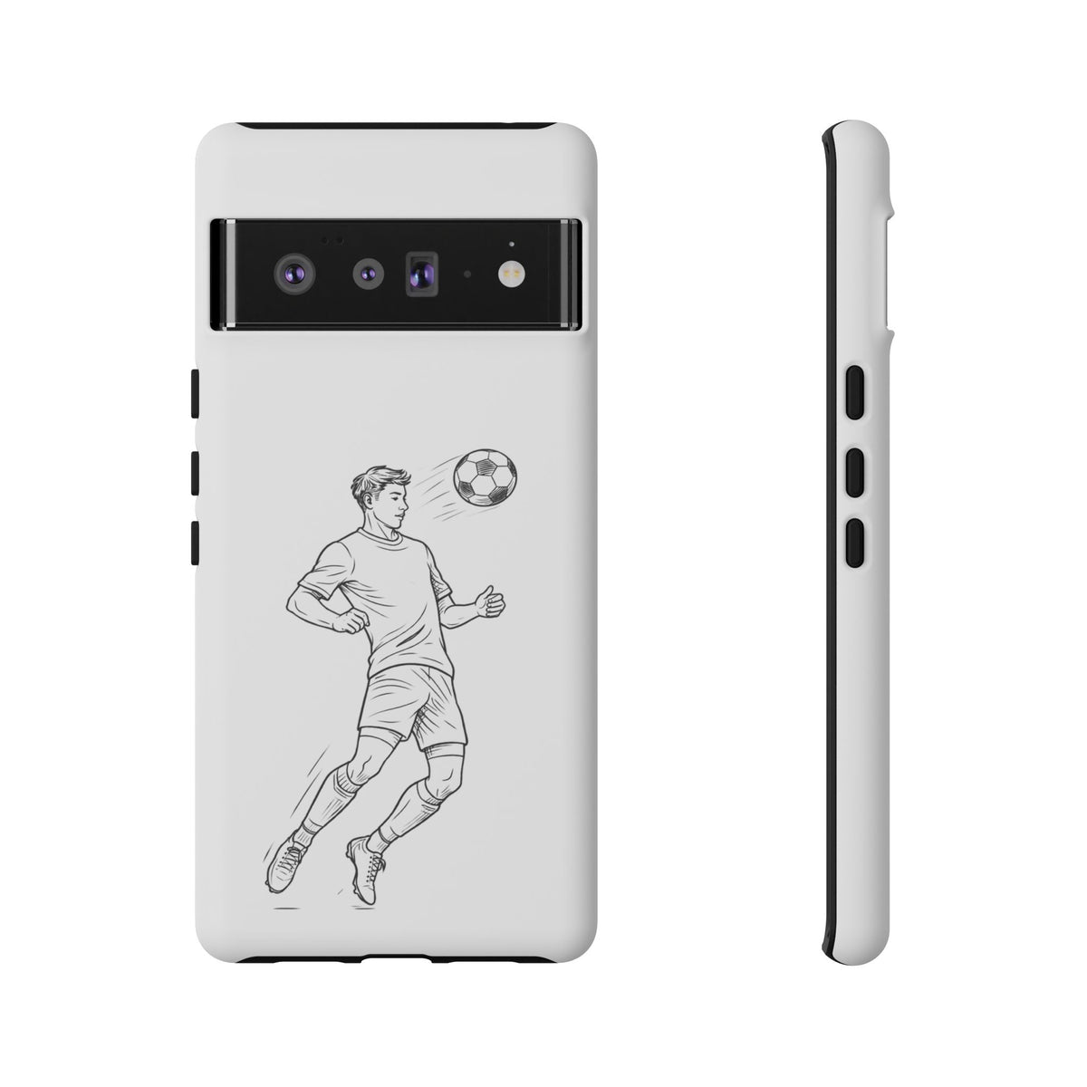 Phone Case, Football Chest-control Minimalist sketch Design, Tough Case
