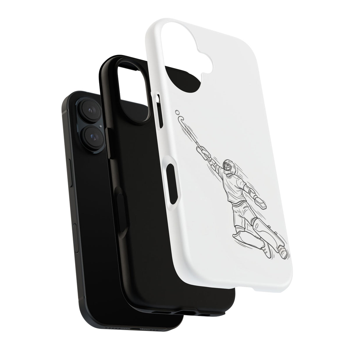 Hockey Goalkeeper Sketch Phone Case — Minimalist Sports Protective Cover