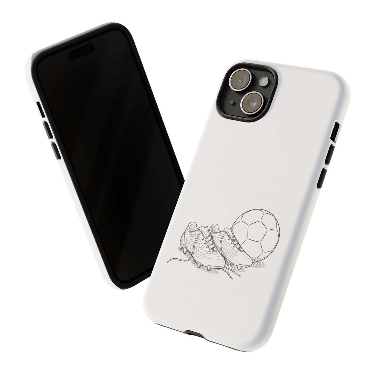 Phone Case, Football Boots & Ball Sketch , Tough Case