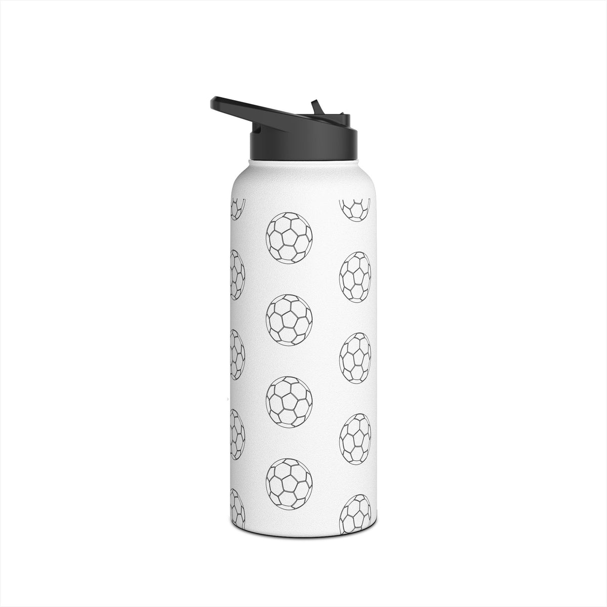 Water Bottle, Football repeat pattern design, Stainless Steel