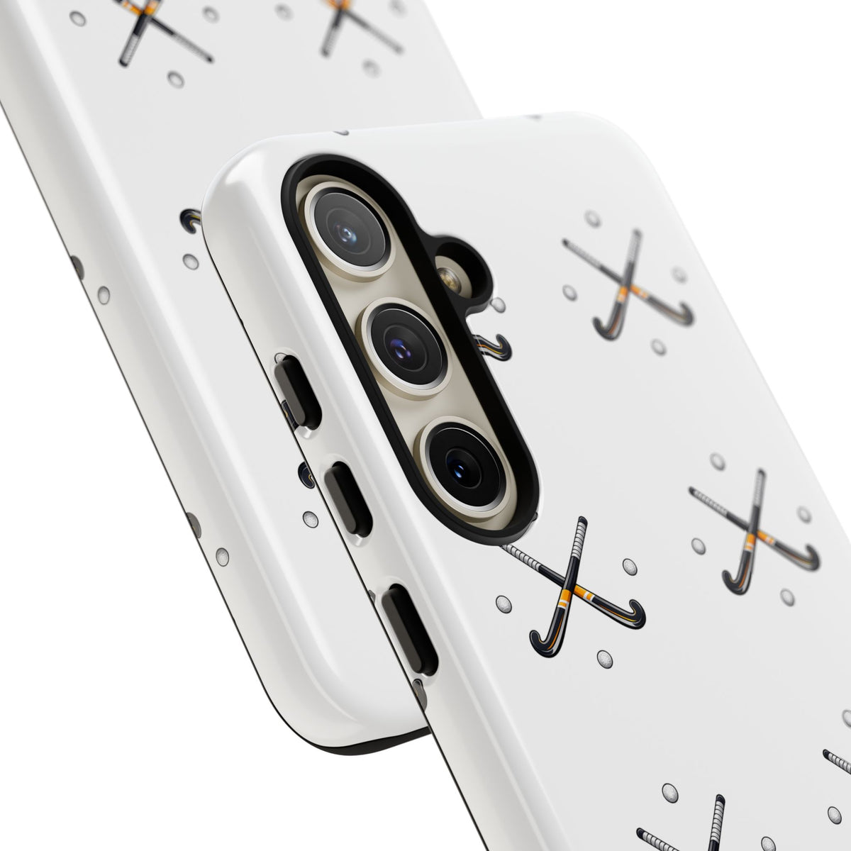 Phone Case, Hockey Repeated Crossed Sticks & Balls Pattern, Tough Case