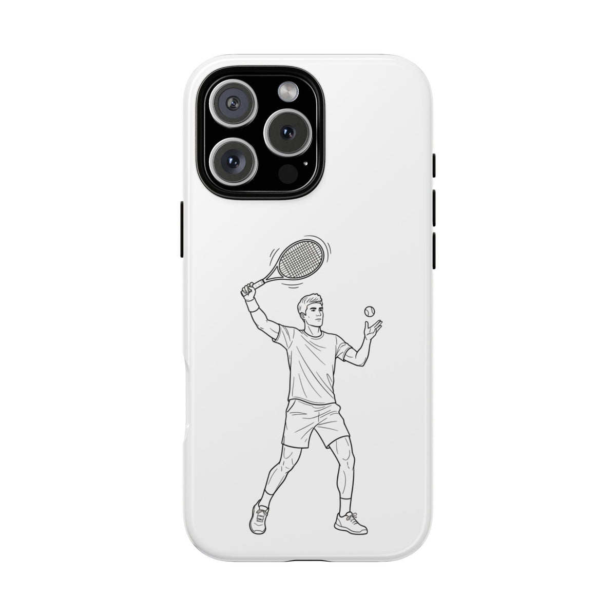 Phone Case, Racket Sports, Tennis Player overhead shot Design, Tough Case