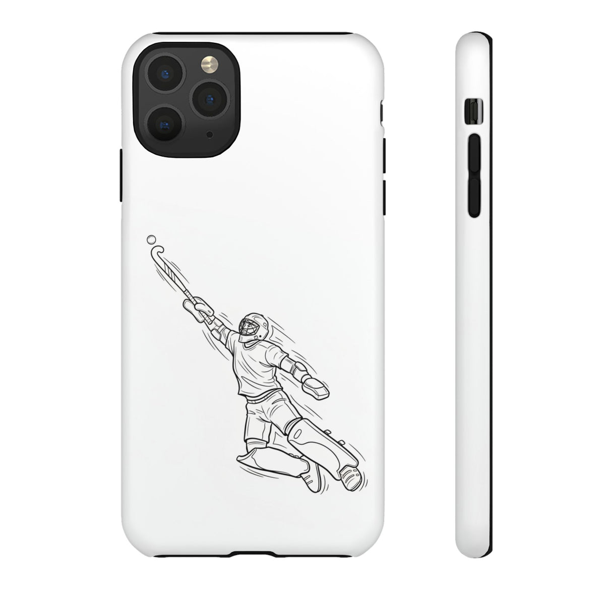 Hockey Goalkeeper Sketch Phone Case — Minimalist Sports Protective Cover