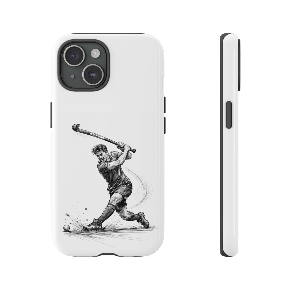 Phone case, Male Hockey Player Tomahawk Sketch,  Tough case