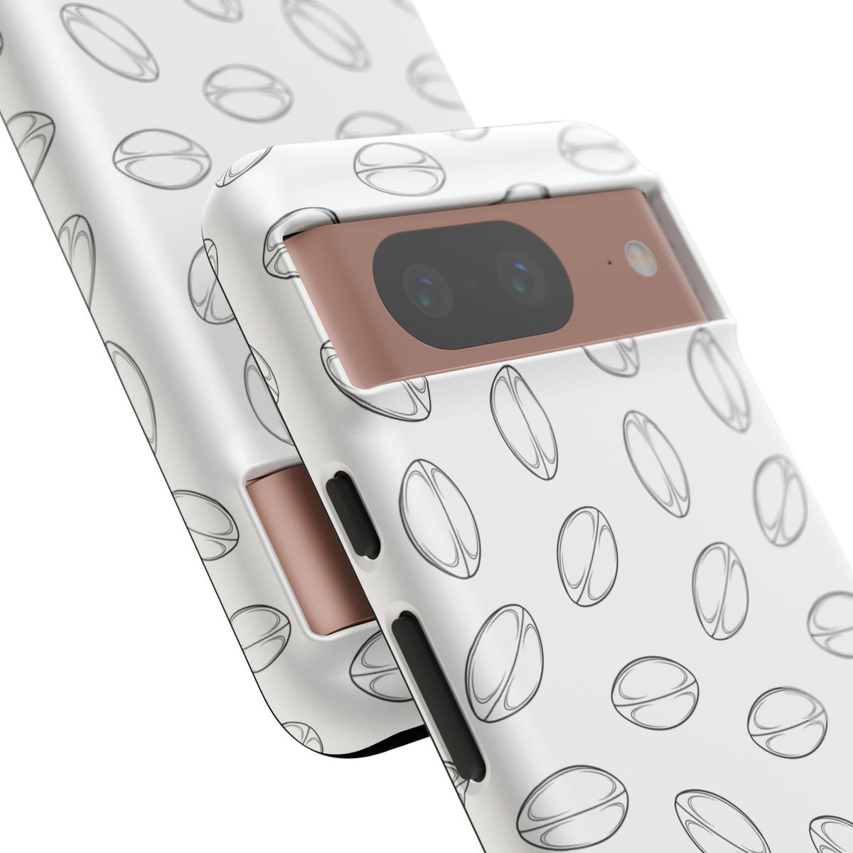 Phone Case, Rugby Ball Minimalist Sketch Pattern, Tough Case