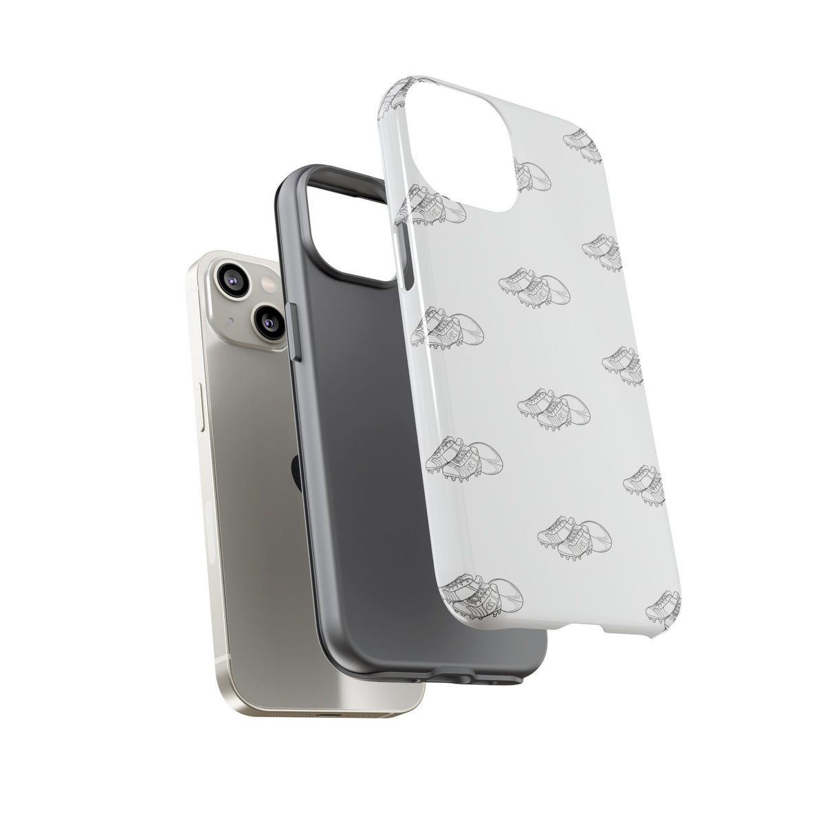 Phone Case Rugby Boots & Ball Repeat Pattern Tough Cases