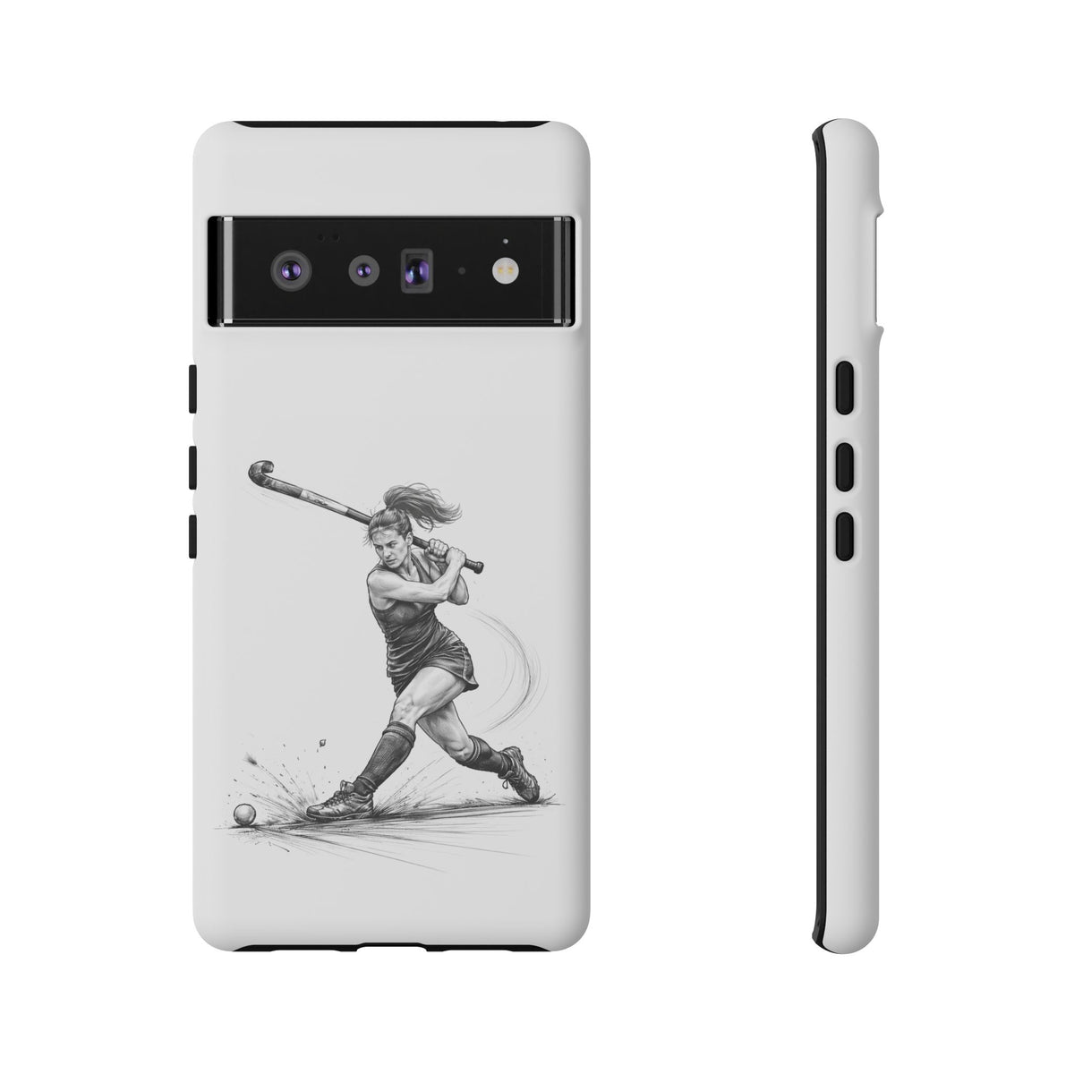 Phone Case, Hockey, Female Player "Tomahawk" shot design, Tough Case